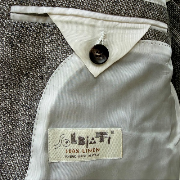 Suitsupply Solbiati 100% Linen Jacket Havana HL INT Unstructured Men 43R Gray - Picture 5 of 16
